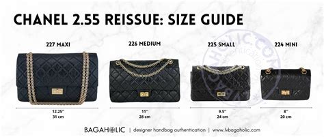 chanel bag size chart